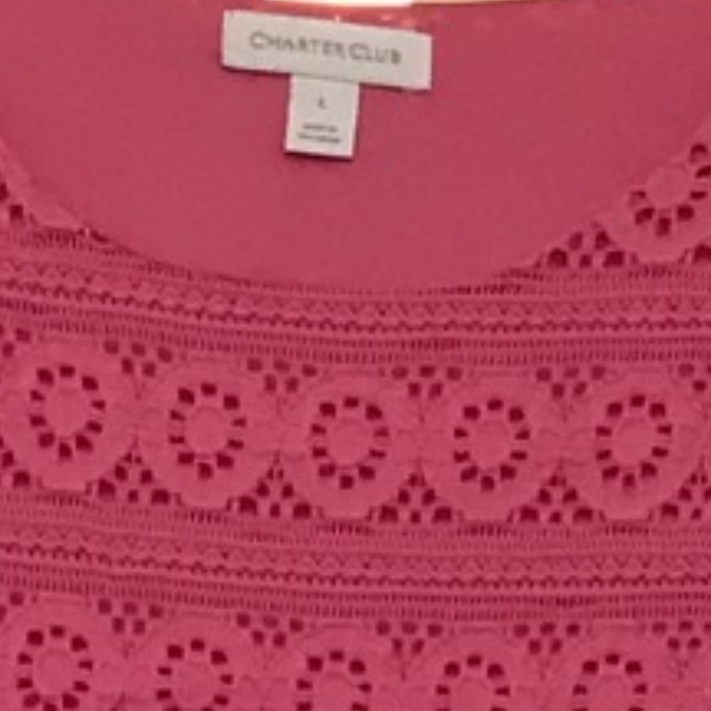 Charter Club lace pink top